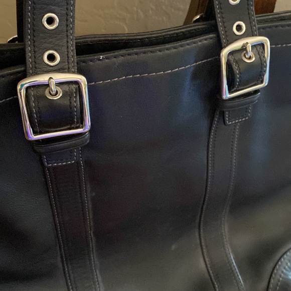 Coach Hampton F10194 vintage black leather shoulder bag - Picture 4 of 13